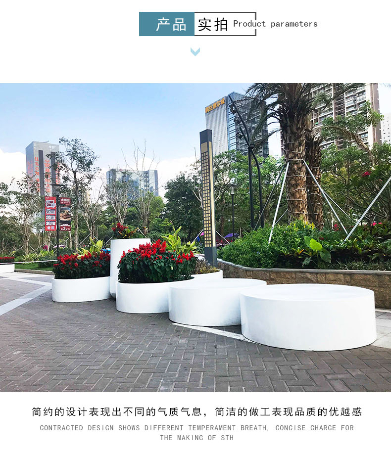 戶外圓形大型玻璃鋼花盆