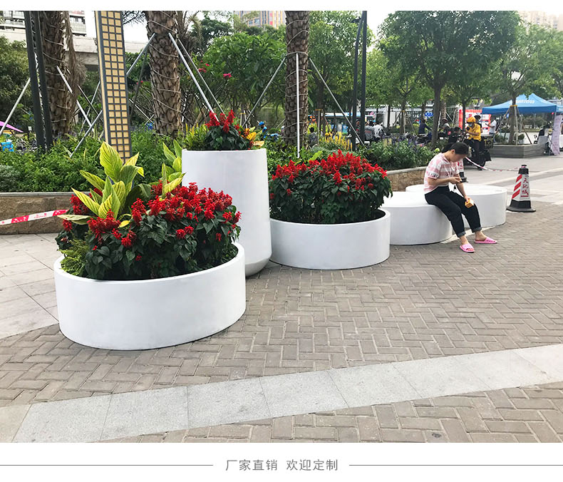 戶外圓形大型玻璃鋼花盆