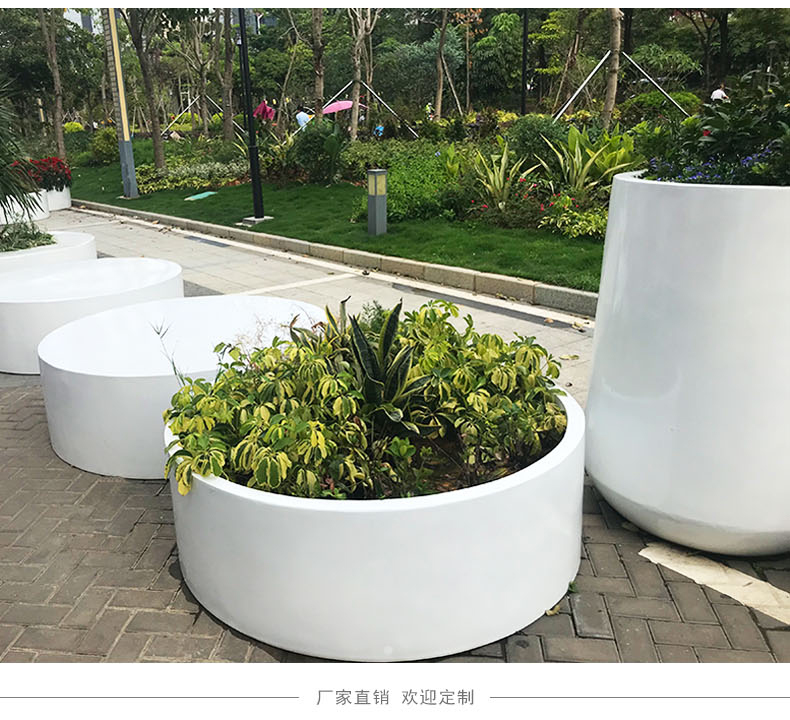 戶外圓形大型玻璃鋼花盆