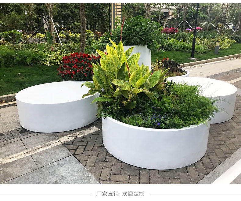 戶外圓形大型玻璃鋼花盆
