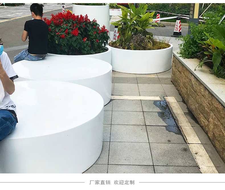 戶外圓形大型玻璃鋼花盆