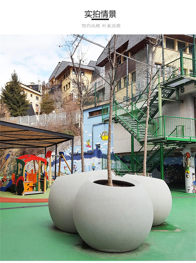 戶外大型圓形玻璃鋼花缽