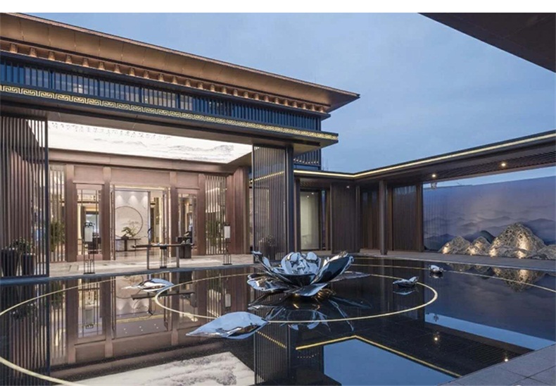 荷花不銹鋼雕塑景觀廣場(chǎng)售樓部雕塑