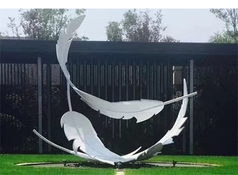 羽毛不銹鋼雕塑景觀房地產(chǎn)售樓部雕塑