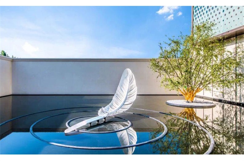 羽毛不銹鋼雕塑景觀房地產(chǎn)售樓部雕塑