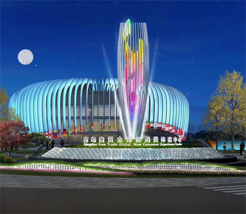 大型不銹鋼雕塑金屬鏤空城市景觀雕塑