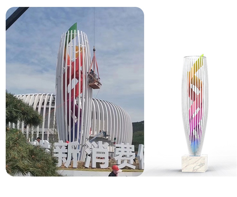 大型不銹鋼雕塑金屬鏤空城市景觀雕塑