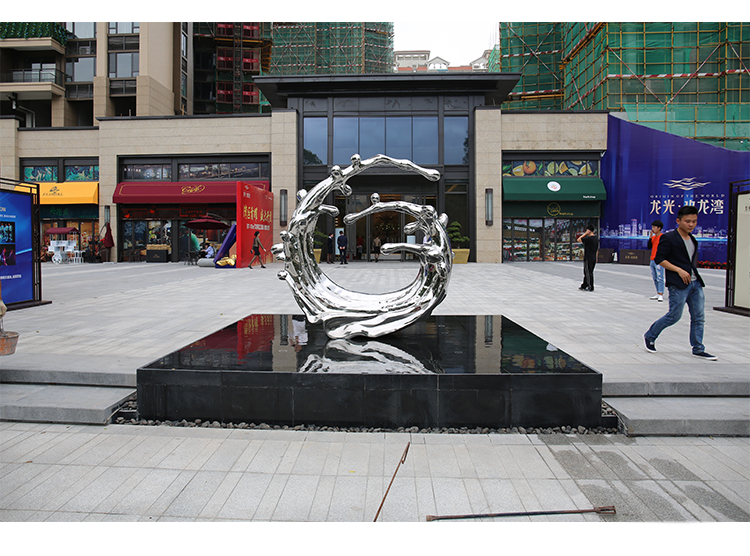浪花不銹鋼雕塑售樓部城市景觀廣場(chǎng)擺件