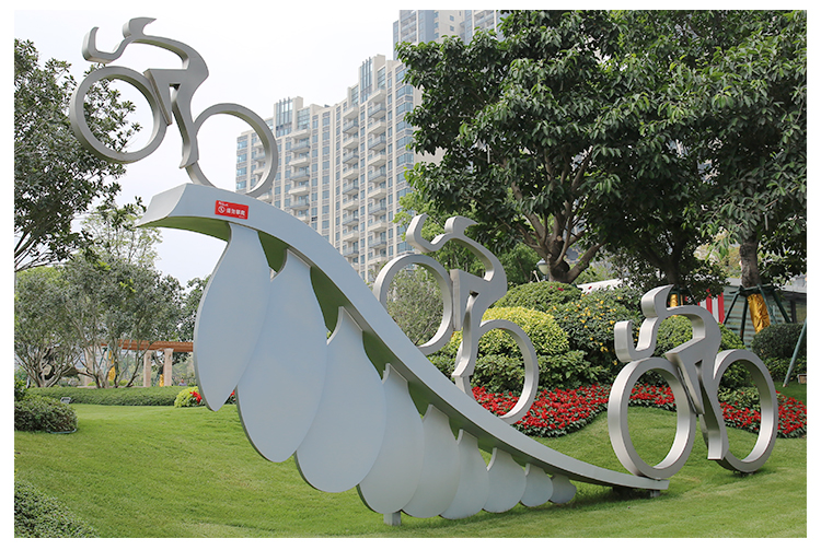 自行車比賽不銹鋼雕塑學(xué)校廣場公園擺件