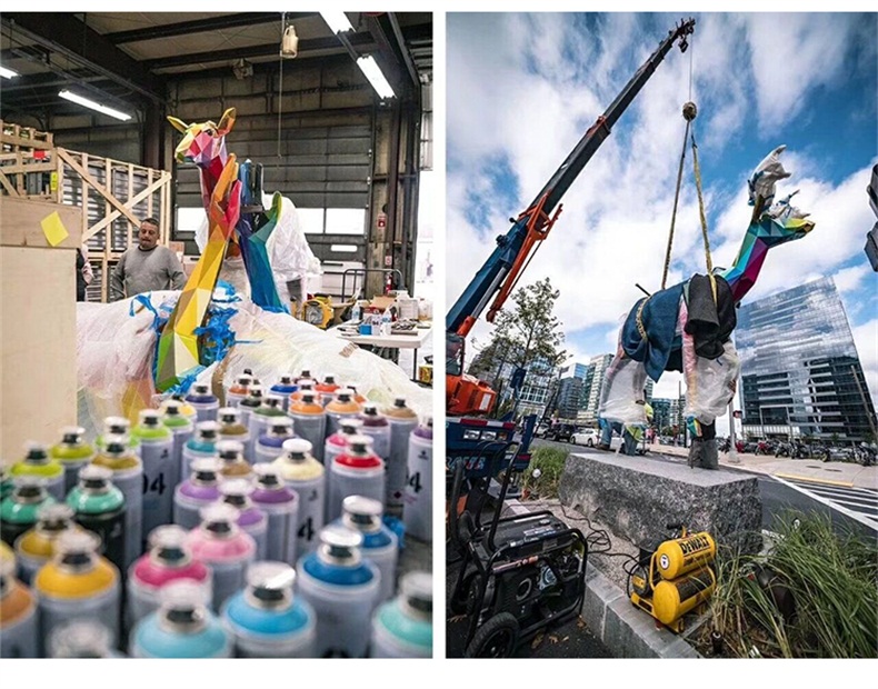 動(dòng)物玻璃鋼雕塑不銹鋼鹿擺件定制