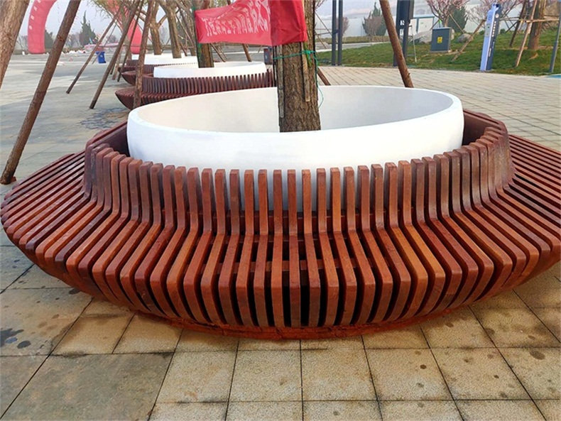 菠蘿格木藝切片座椅玻璃鋼樹池坐凳