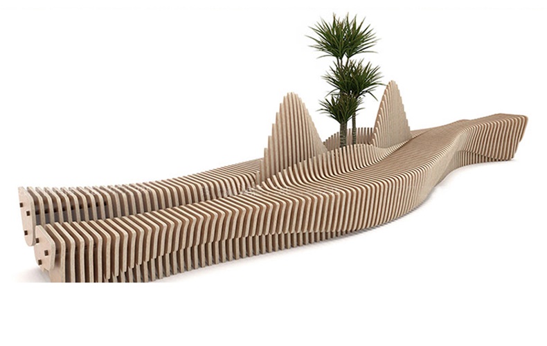 切片木質坐凳商場藝術異形創(chuàng)意座椅