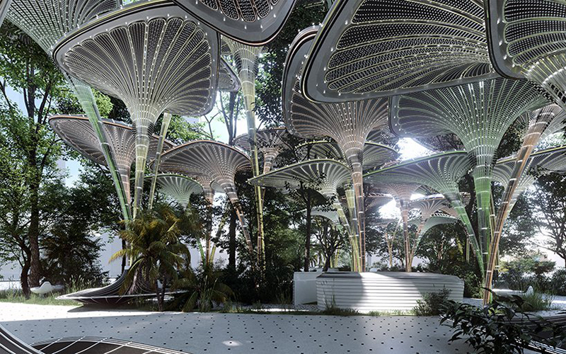 迪拜不銹鋼園林景觀雕塑案例