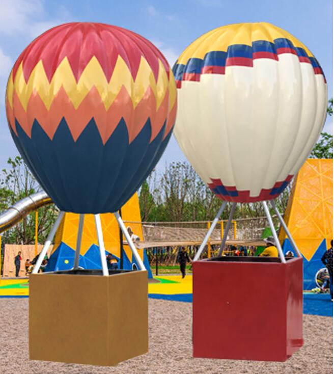 玻璃鋼熱氣球雕塑，商業(yè)街游樂園美陳擺件!