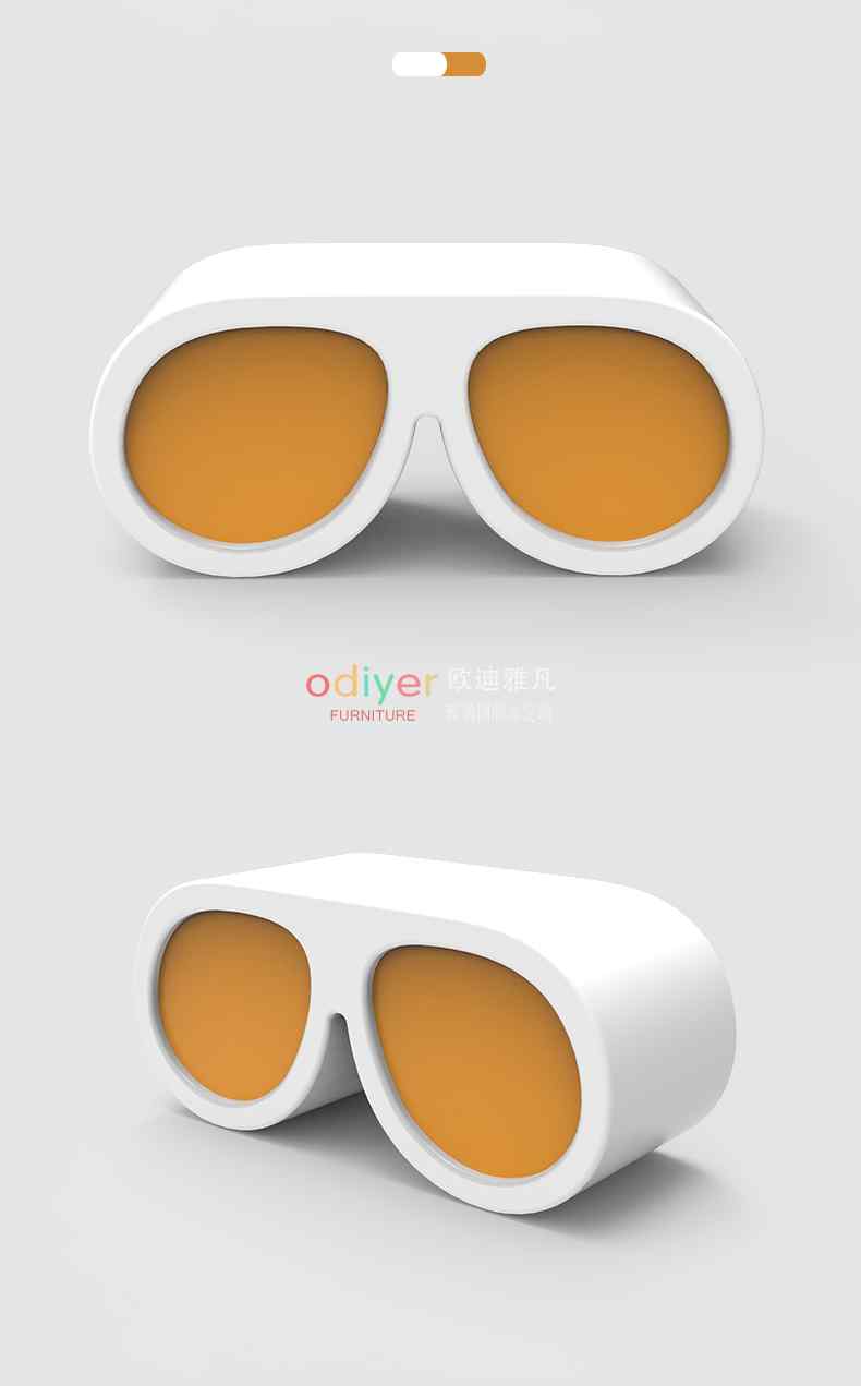 眼鏡玻璃鋼坐凳創(chuàng)意造型商場美陳休閑座椅