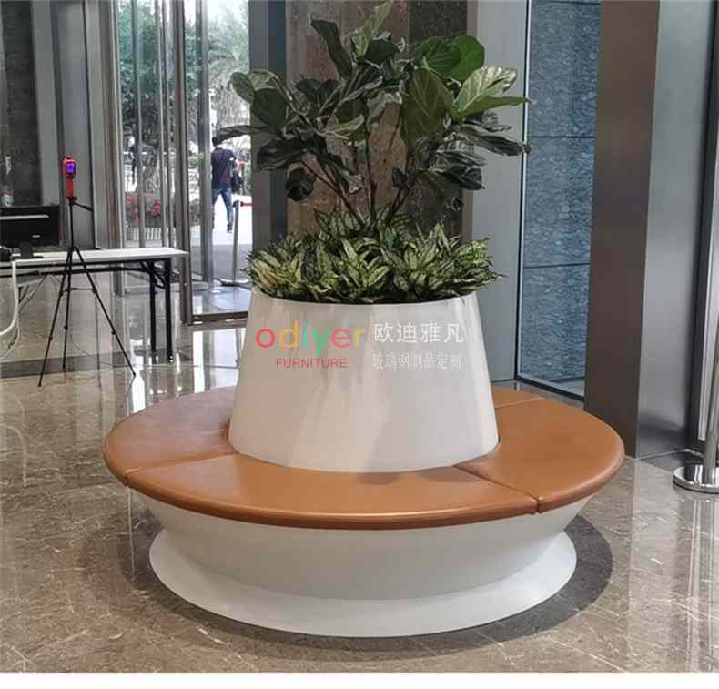 圓形花盆樹池玻璃鋼坐凳 圓形花盆樹池玻璃鋼坐凳