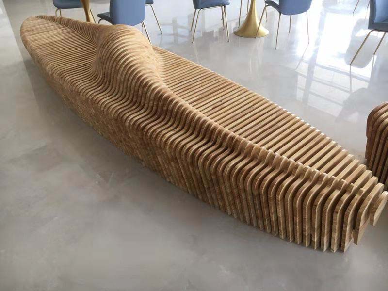 江蘇連云港咖啡店木質(zhì)切面坐凳