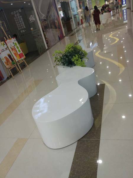 淡水商場(chǎng)玻璃鋼前臺(tái)家具花盆座椅