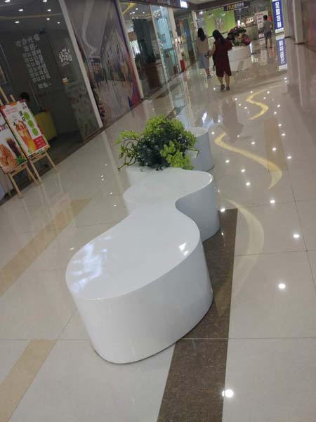 淡水商場(chǎng)玻璃鋼前臺(tái)家具花盆座椅