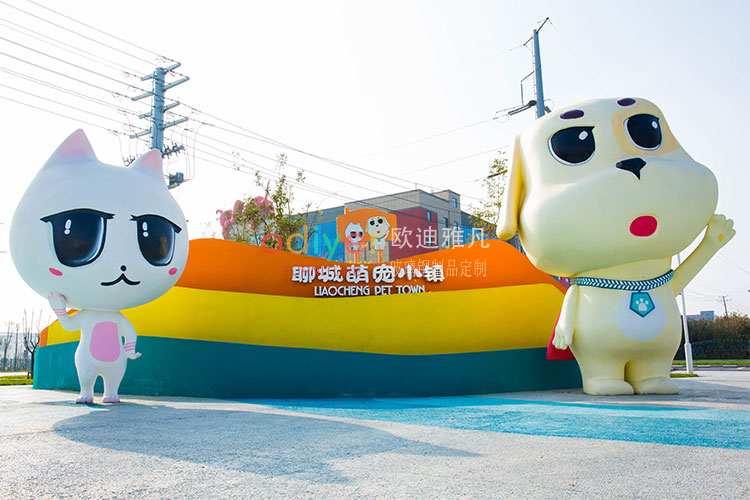 狗狗玻璃鋼動(dòng)物工藝品雕塑幼兒園戶外商場(chǎng)擺件