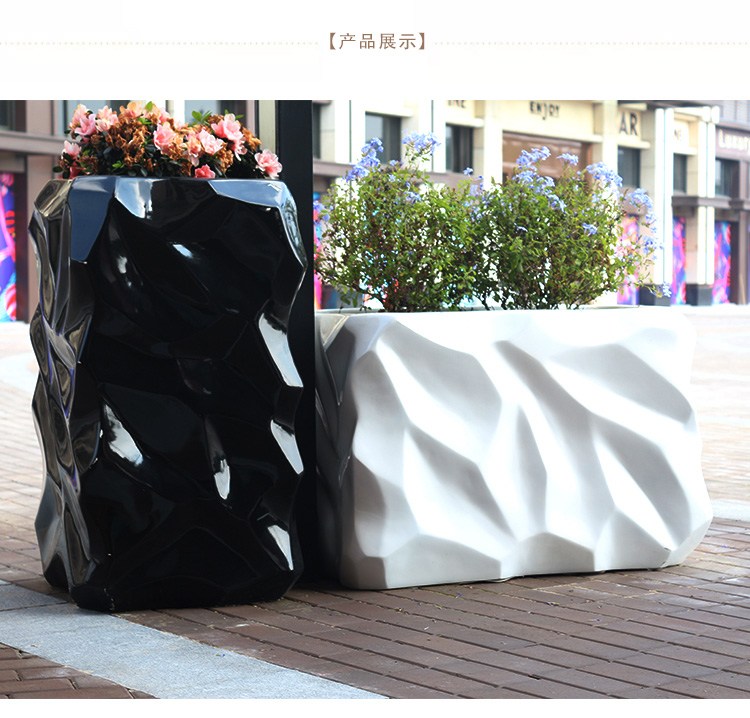 玻璃鋼花盆組合商場創(chuàng)意組合花器戶外公共區(qū)美陳花缽園林景觀花箱