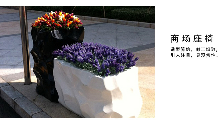 玻璃鋼花盆組合商場創(chuàng)意組合花器戶外公共區(qū)美陳花缽園林景觀花箱
