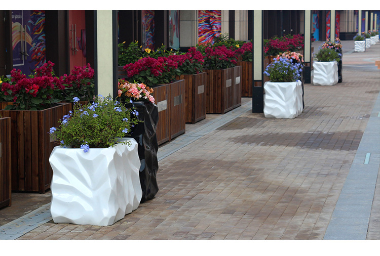 玻璃鋼花盆組合商場創(chuàng)意組合花器戶外公共區(qū)美陳花缽園林景觀花箱