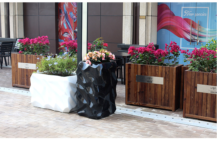 玻璃鋼花盆組合商場創(chuàng)意組合花器戶外公共區(qū)美陳花缽園林景觀花箱