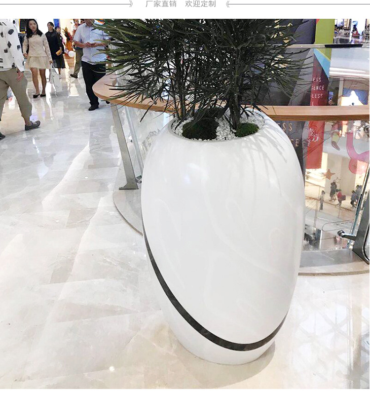 玻璃鋼商場美陳花盆組合