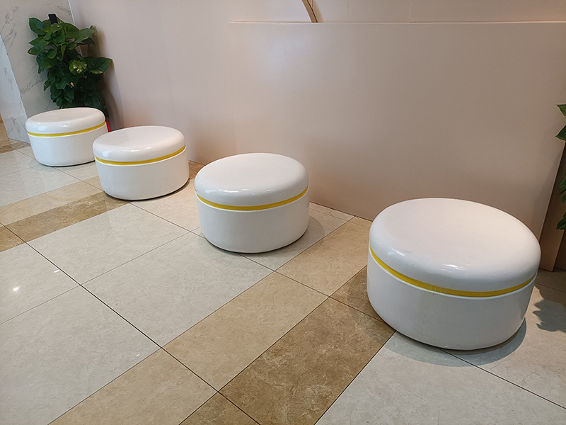 玻璃鋼圓形坐凳，漂亮的商場酒店寫字樓休閑椅!