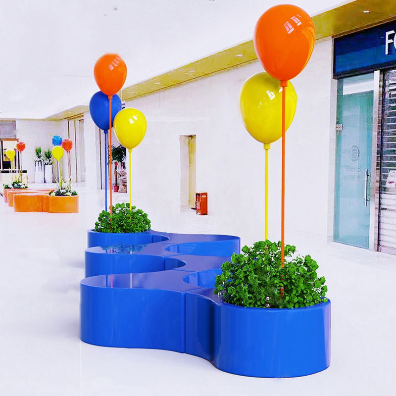 玻璃鋼家具廠家，生產(chǎn)定制玻璃鋼氣球花盆坐凳!