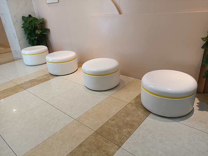 玻璃鋼圓形坐凳，漂亮的商場酒店寫字樓休閑椅!