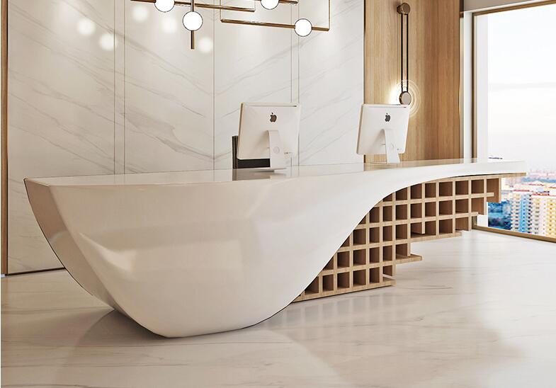 玻璃鋼前臺(tái)，玻璃鋼吧臺(tái)服務(wù)臺(tái)定制價(jià)格是如何計(jì)算的?