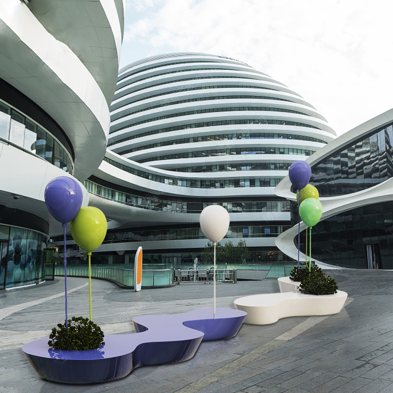 玻璃鋼家具廠家，生產(chǎn)定制玻璃鋼氣球花盆坐凳!