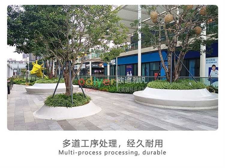 玻璃鋼圓形花壇戶外GRC樹池坐凳 玻璃鋼圓形花壇戶外GRC樹池坐凳