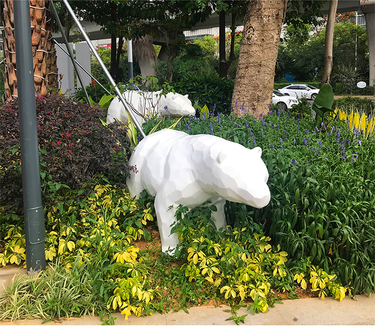 北極熊切面玻璃鋼雕塑戶外景觀廣場公園雕塑