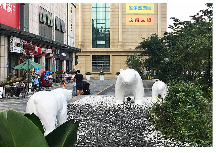 北極熊切面玻璃鋼雕塑戶外景觀廣場公園雕塑