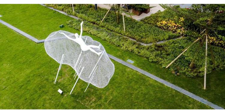 人物玻璃鋼雕塑金屬云朵景觀學(xué)校廣場雕塑