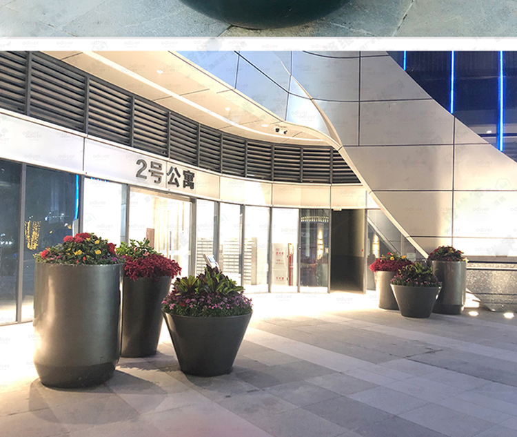 玻璃鋼大型戶外花盆商業(yè)廣場街區(qū)景觀花盆