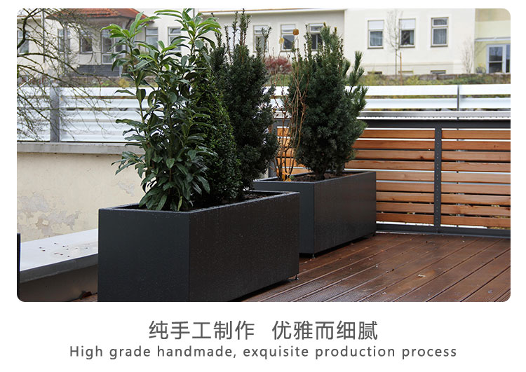 玻璃鋼戶外方形街區(qū)景觀花盆