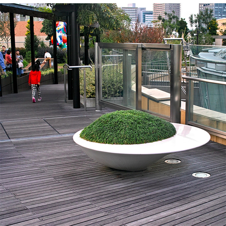 玻璃鋼飛碟造型花盆戶外異形花缽創(chuàng)意花壇