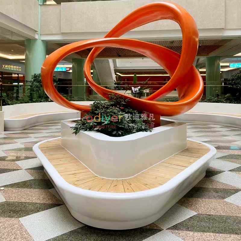 玻璃鋼木面樹池坐凳創(chuàng)意三角形異形休閑花壇座椅 玻璃鋼木面樹池坐凳創(chuàng)意三角形異形休閑花壇座椅