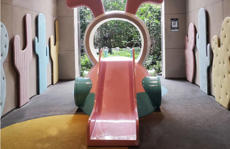 玻璃鋼卡通滑梯兒童美陳景觀雕塑擺件 玻璃鋼卡通滑梯兒童美陳景觀雕塑擺件