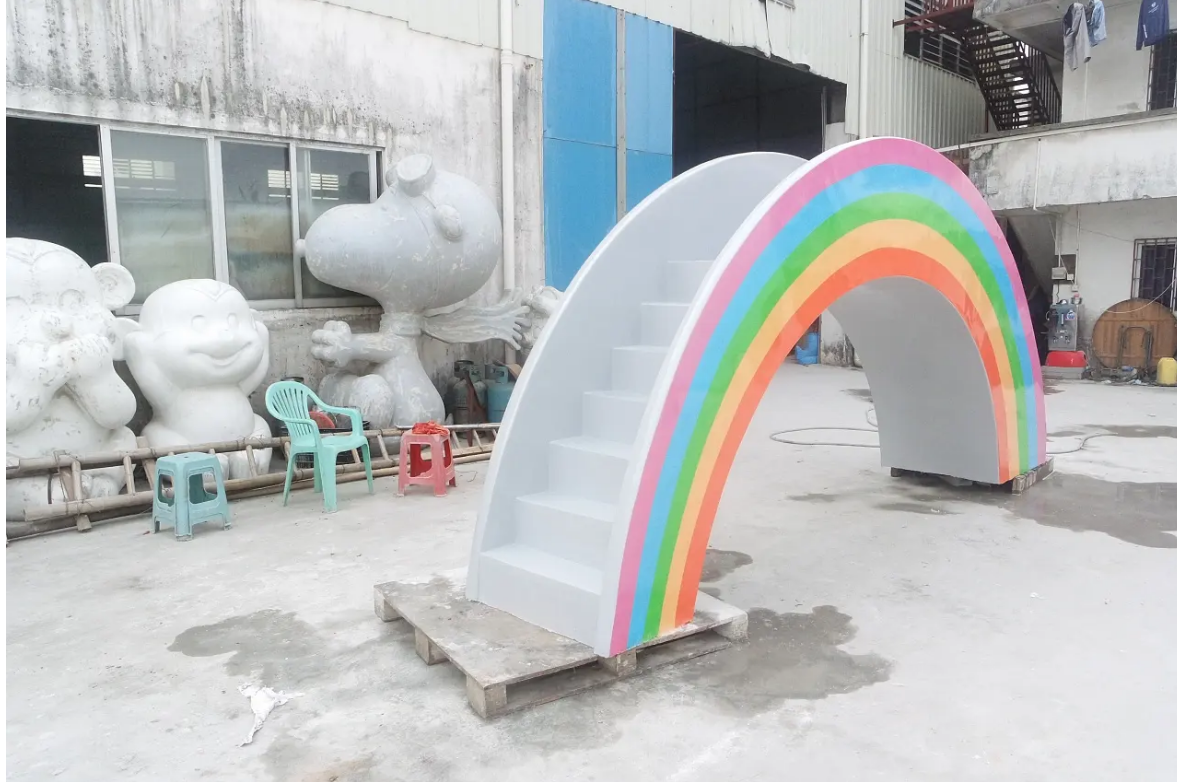 玻璃鋼卡通滑梯兒童美陳景觀雕塑擺件 玻璃鋼卡通滑梯兒童美陳景觀雕塑擺件