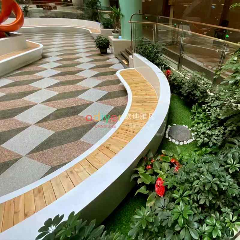 玻璃鋼木面樹池坐凳創(chuàng)意三角形異形休閑花壇座椅 玻璃鋼木面樹池坐凳創(chuàng)意三角形異形休閑花壇座椅