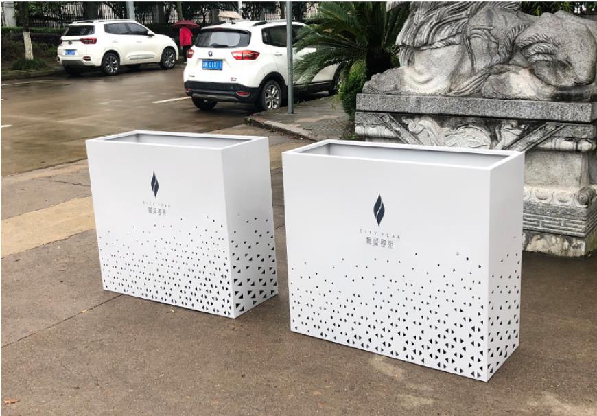 不銹鋼長方形花箱市政街區(qū)景觀花盆