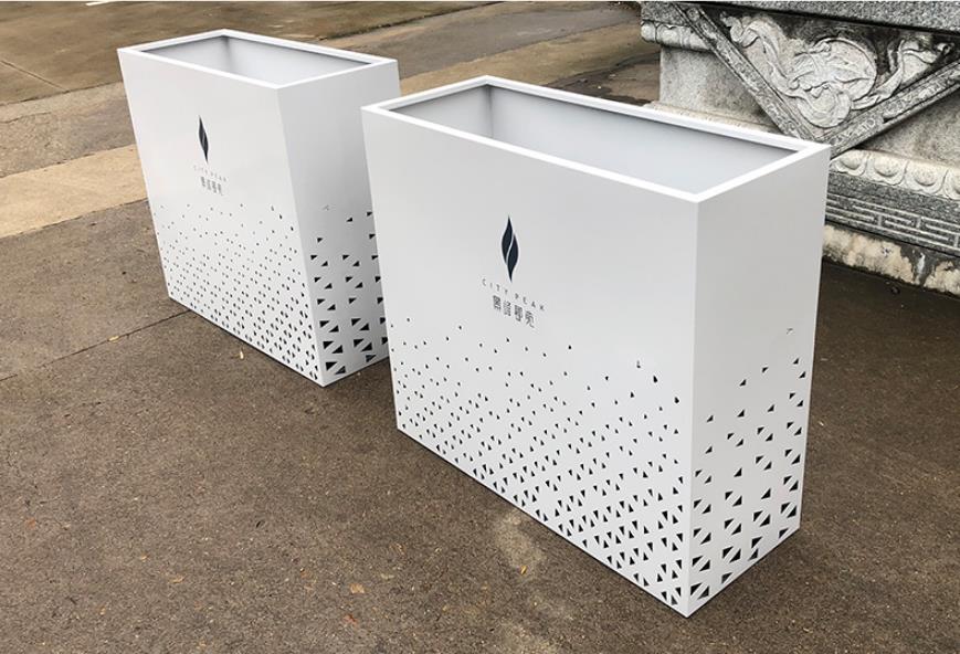 不銹鋼長方形花箱市政街區(qū)景觀花盆