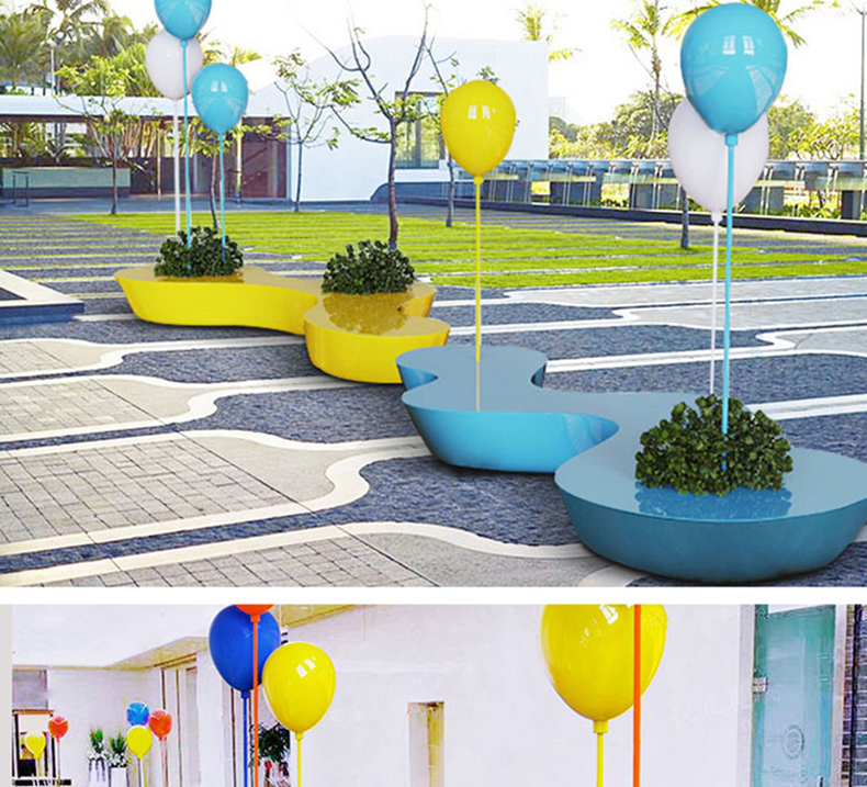 玻璃鋼氣球造型坐凳戶外景觀藝術(shù)座椅