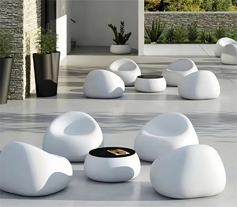 玻璃鋼鵝卵石戶外景觀坐凳 玻璃鋼鵝卵石戶外景觀坐凳