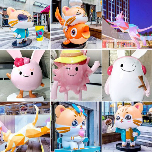 玻璃鋼卡通動物雕塑公仔玩偶美陳擺件 玻璃鋼卡通動物雕塑公仔玩偶美陳擺件